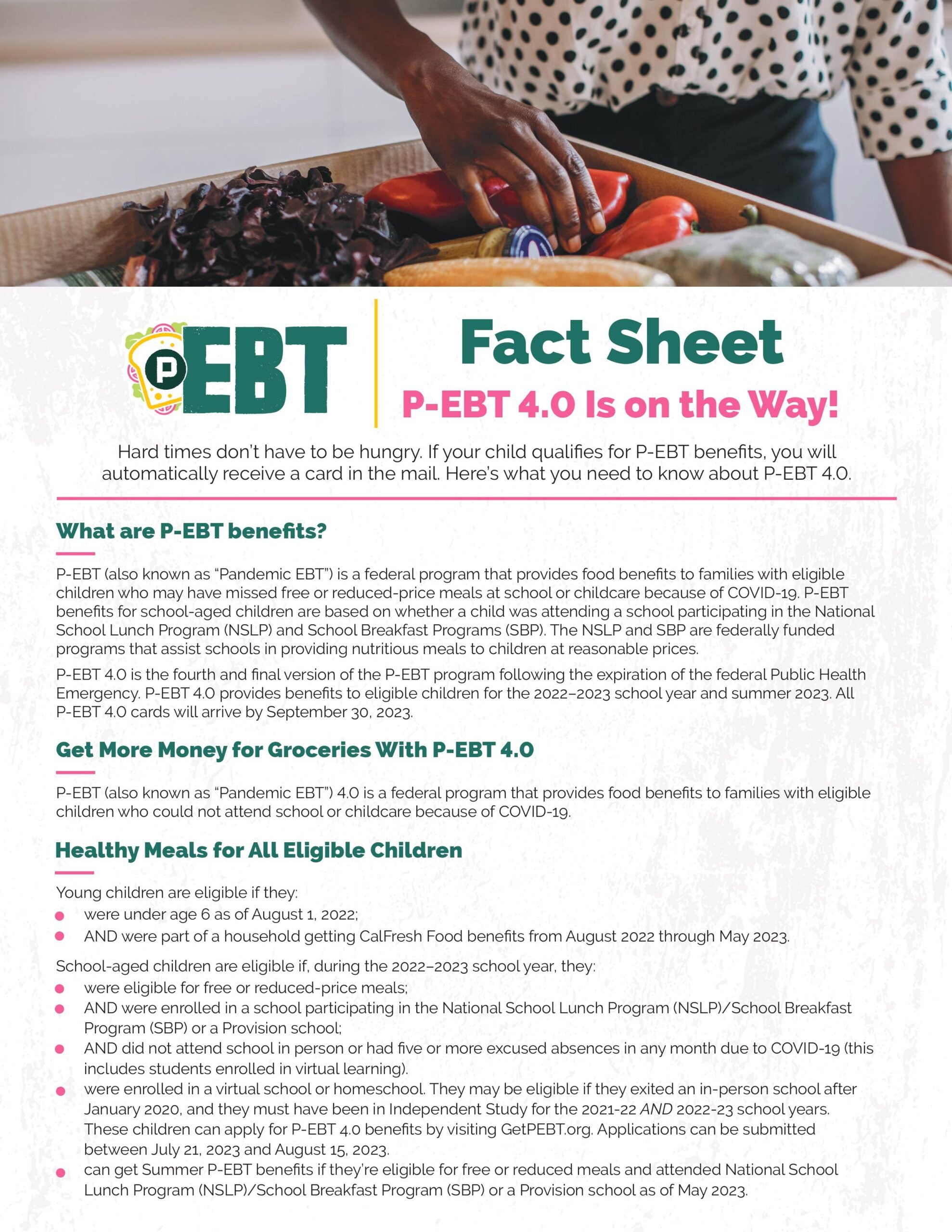 Creating a Personal Identification Number (PIN) for a P-EBT Food