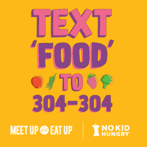 Text reads "Text Food to 304-304"
